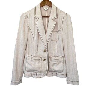 J. Jill linen &  cotton blazer, fitted, unlined, business casual